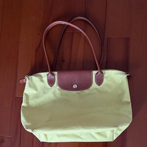 Longchamp Yellow and Brown Tote Bag